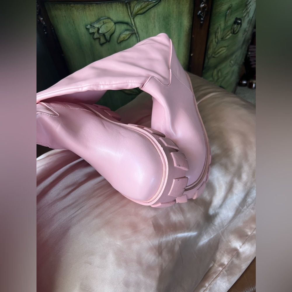 Pink platform high boots